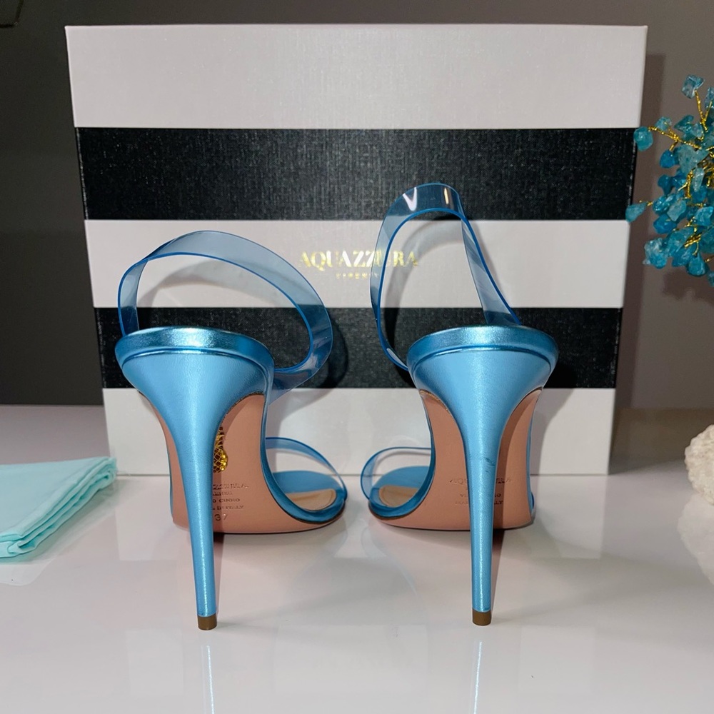Aquazzura - So Nude PVC Slingback Sandals Ice - 37 (7) - New in Box - Picture 15 of 16